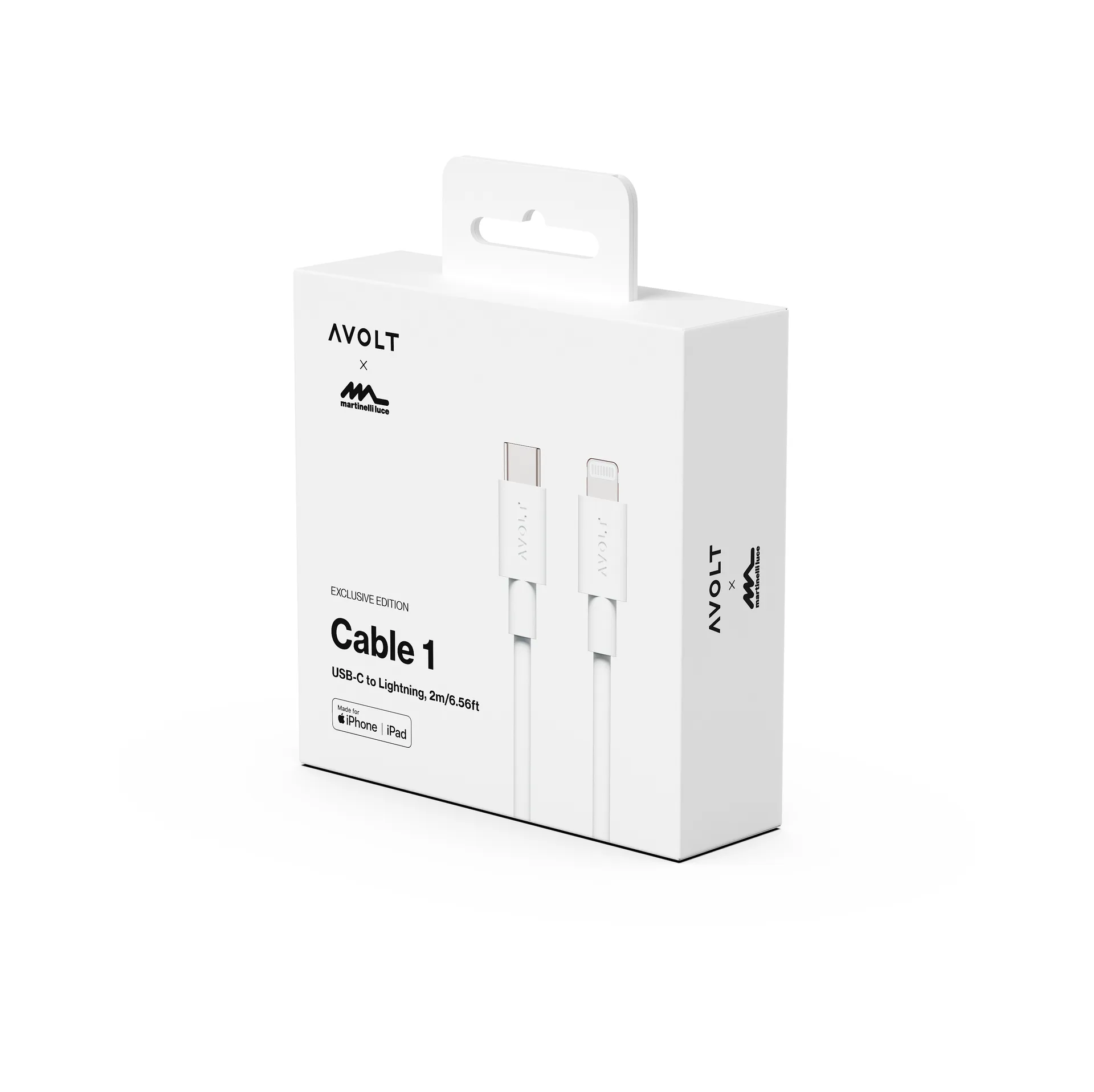 Cable 1 cavo di ricarica USB C a Lightning 2m, White Martinelli Luce Edition Avolt