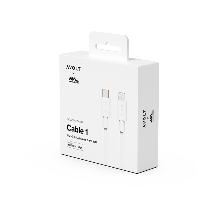 Cable 1 cavo di ricarica USB C a Lightning 2m, White Martinelli Luce Edition Avolt
