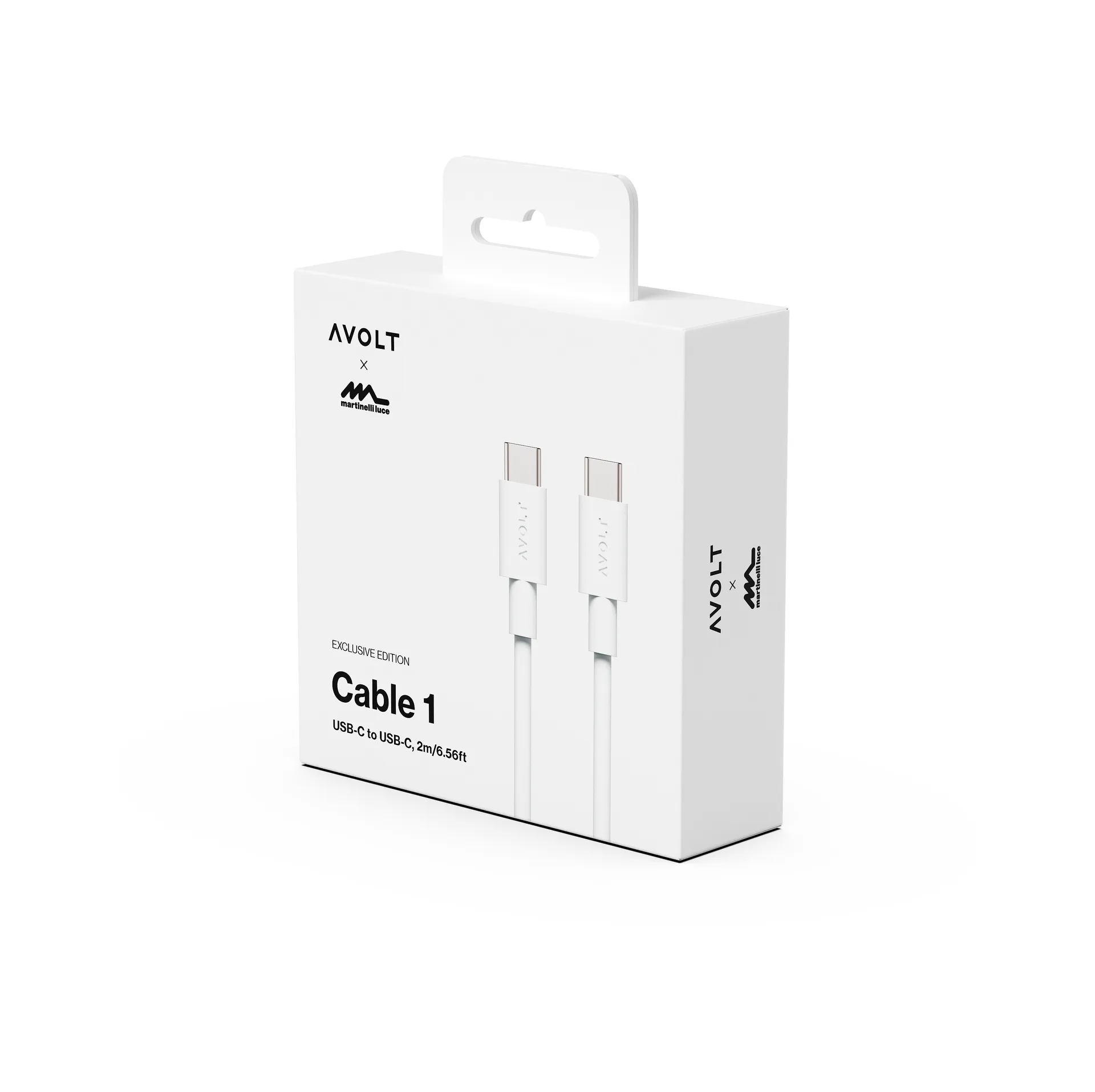 Cable 1 Cavo di ricarica USB-C a USB-C 2 m, White Martinelli Luce Edition Avolt