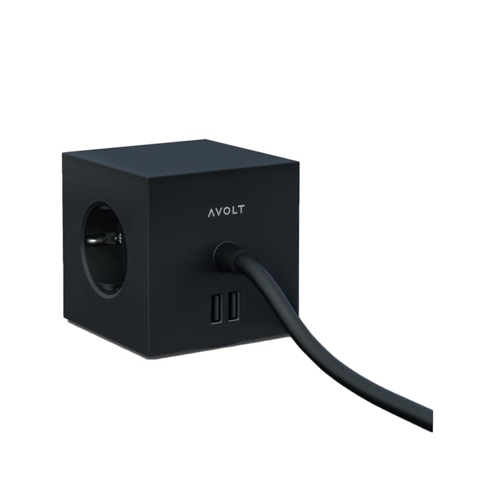 Presa multipla Square 1  - Stockholm black - Avolt