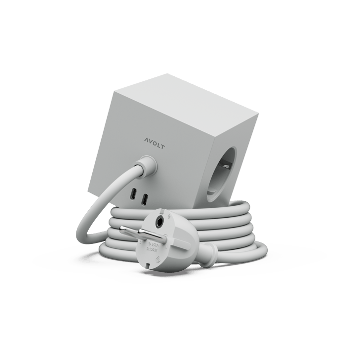 Presa multipla Square 1 USB-C 30W 3 m - Grigio Gotland  - Avolt