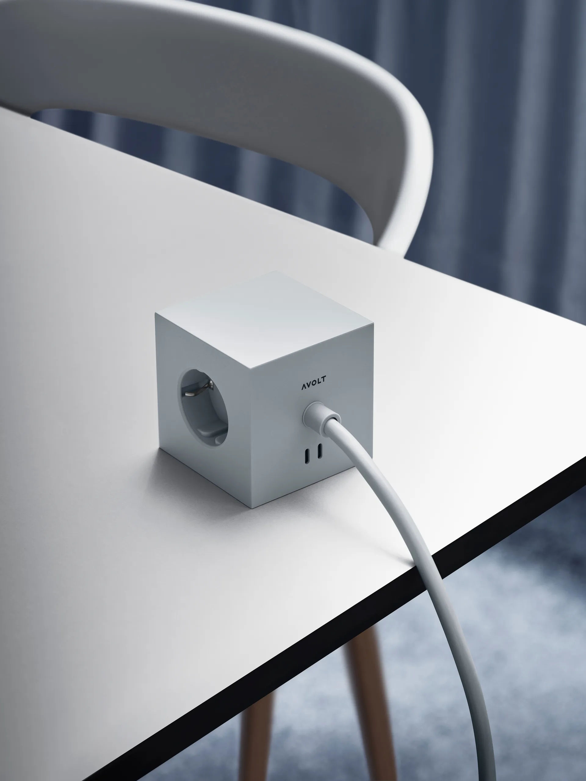 Presa multipla Square 1 USB-C 30W 3 m, Grigio Gotland  Avolt