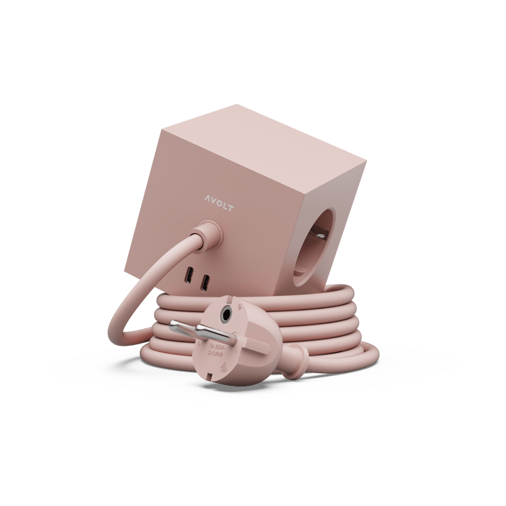 Presa multipla Square 1 USB-C 30W 3 m - Rosa Antico - Avolt