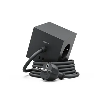 Presa multipla Square 1 USB-C 30W 3 m - Stockholm Black - Avolt