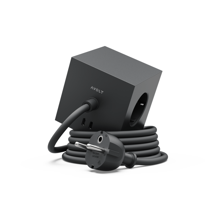 Presa multipla Square 1 USB-C 30W 3 m - Stockholm Black - Avolt