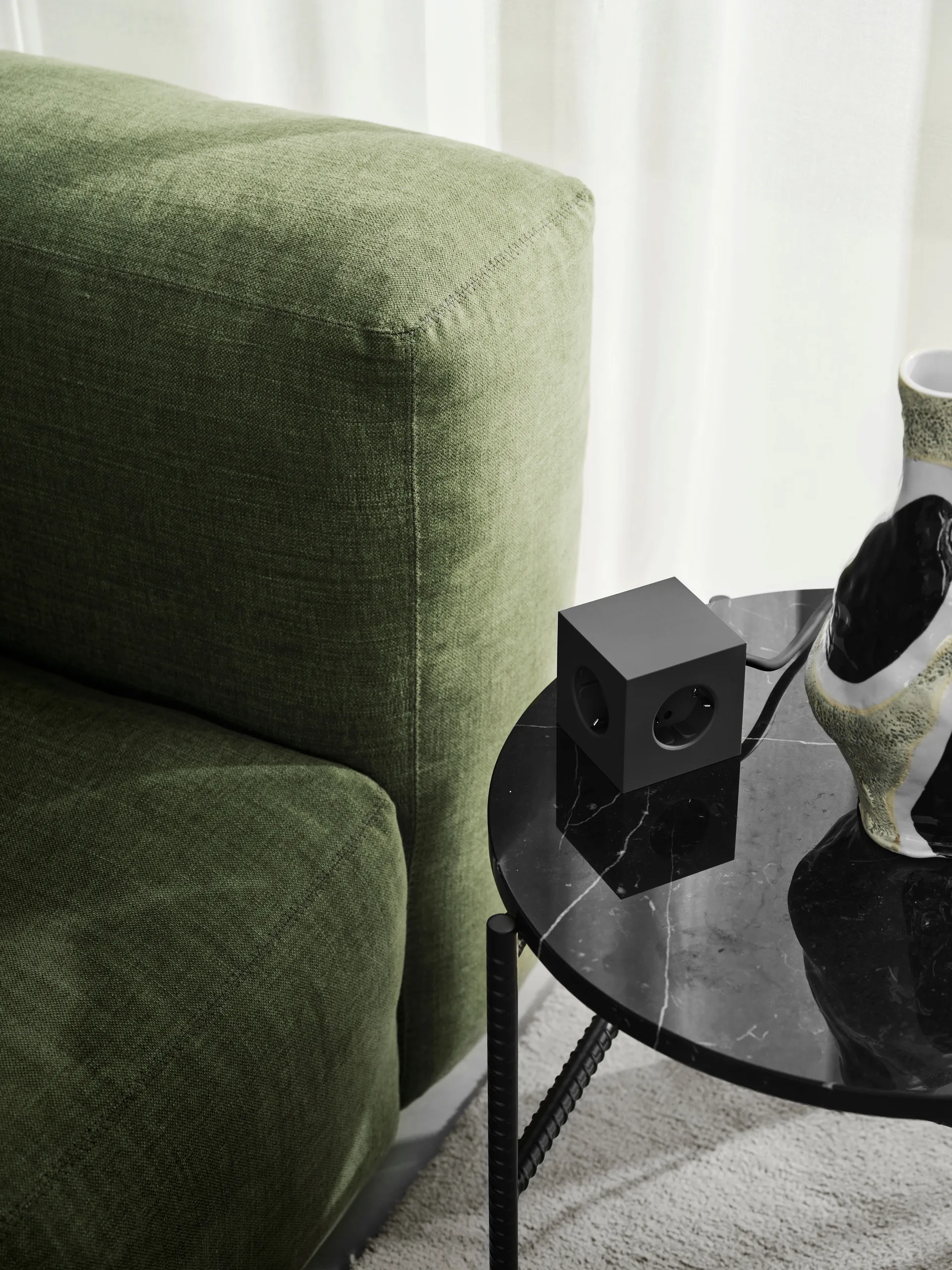 Presa multipla Square 1 USB-C 30W 3 m, Stockholm Black Avolt