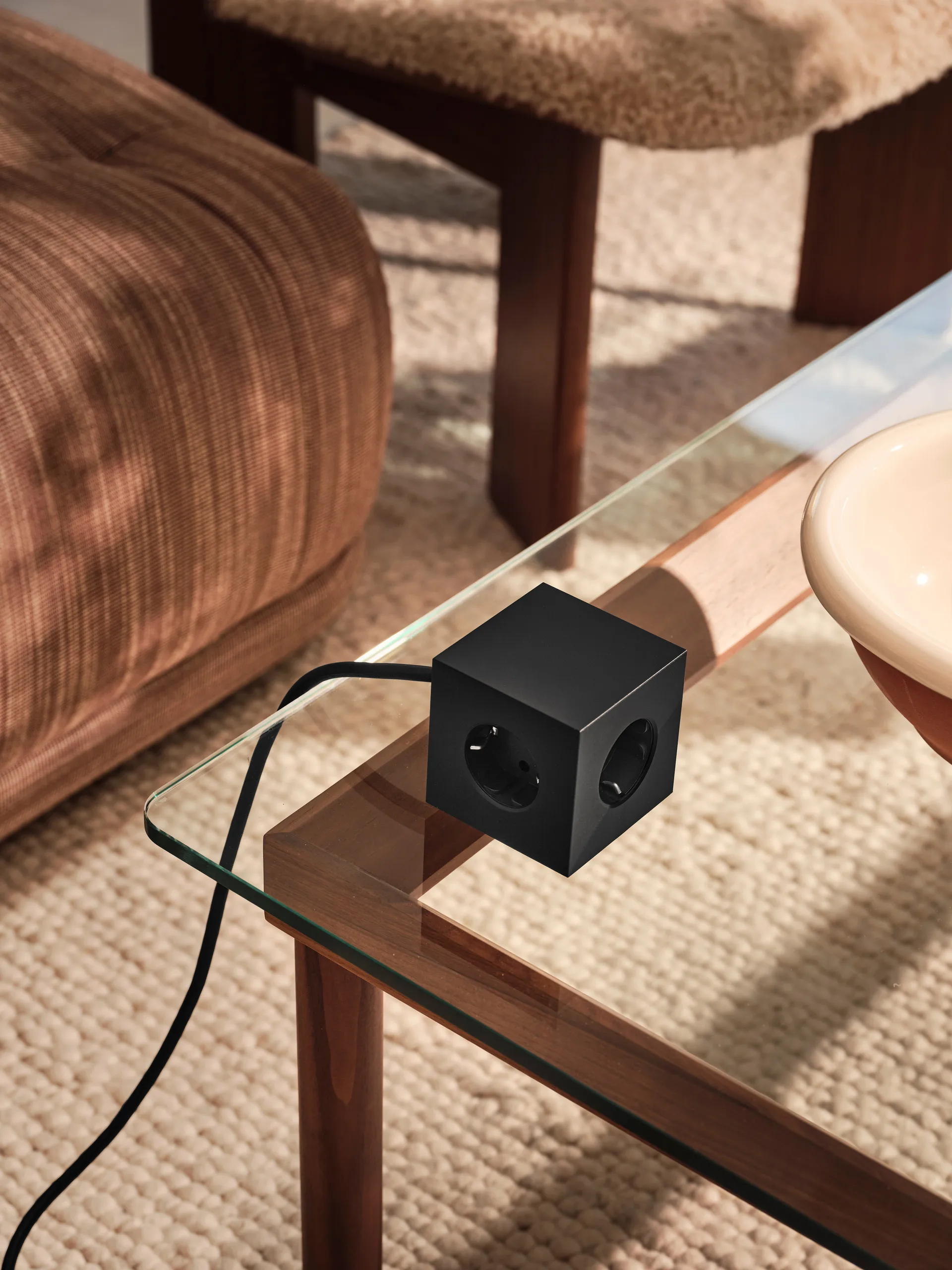 Presa multipla Square 1 USB-C 30W 3 m, Stockholm Black Avolt