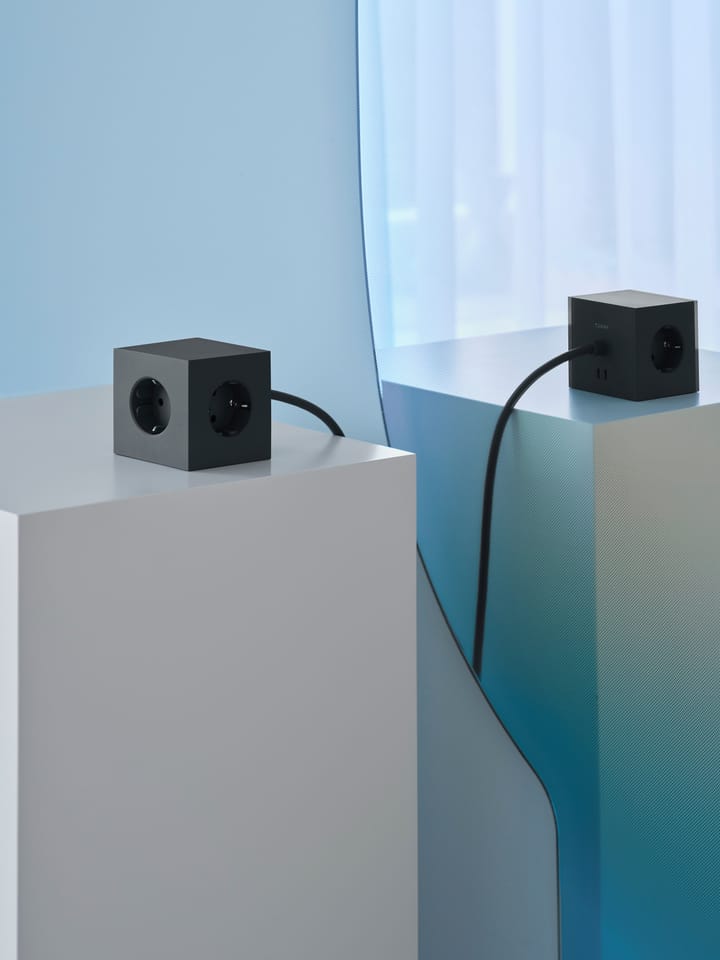 Presa multipla Square 1 USB-C 30W 3 m, Stockholm Black Avolt