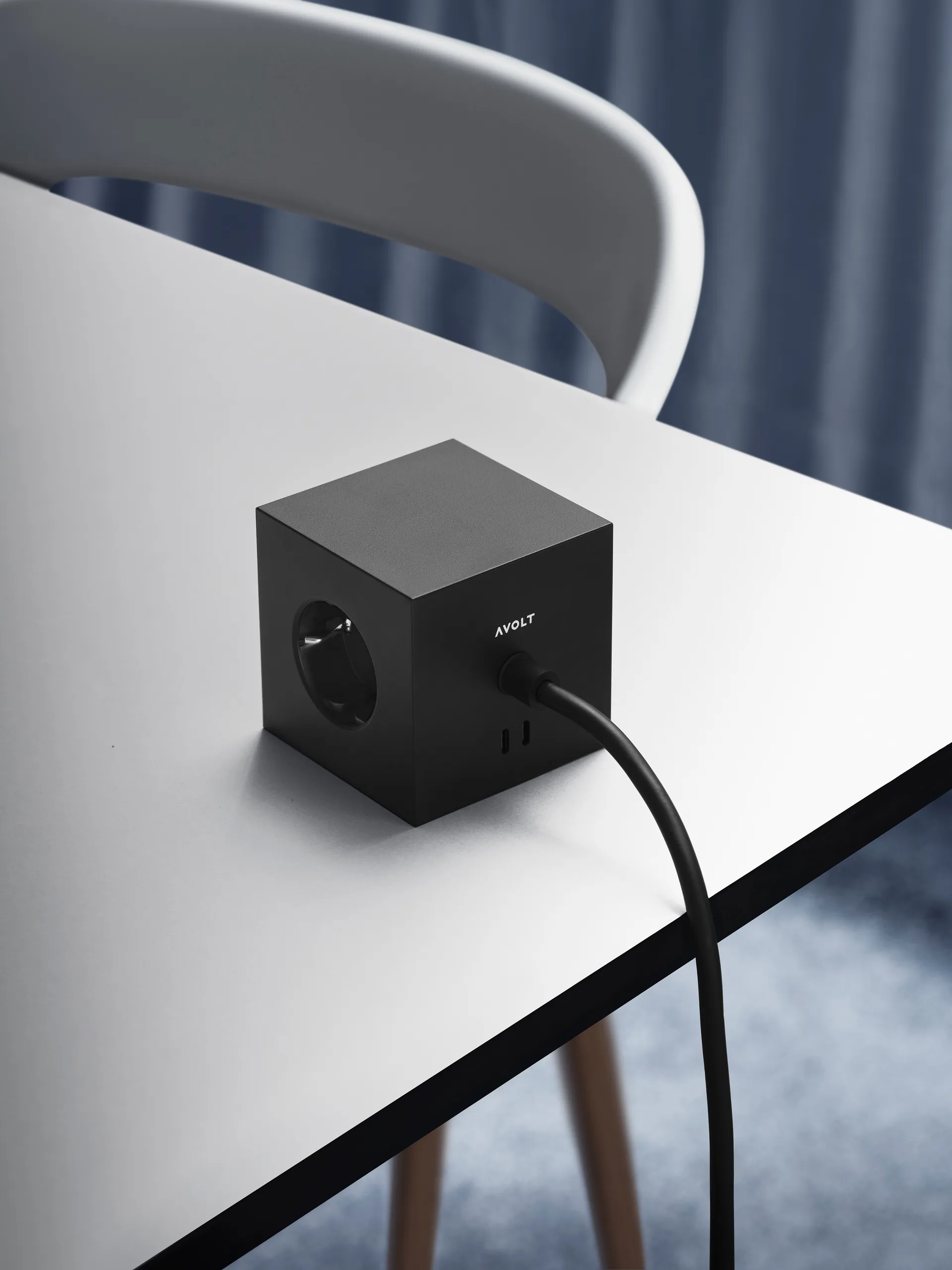 Presa multipla Square 1 USB-C 30W 3 m, Stockholm Black Avolt
