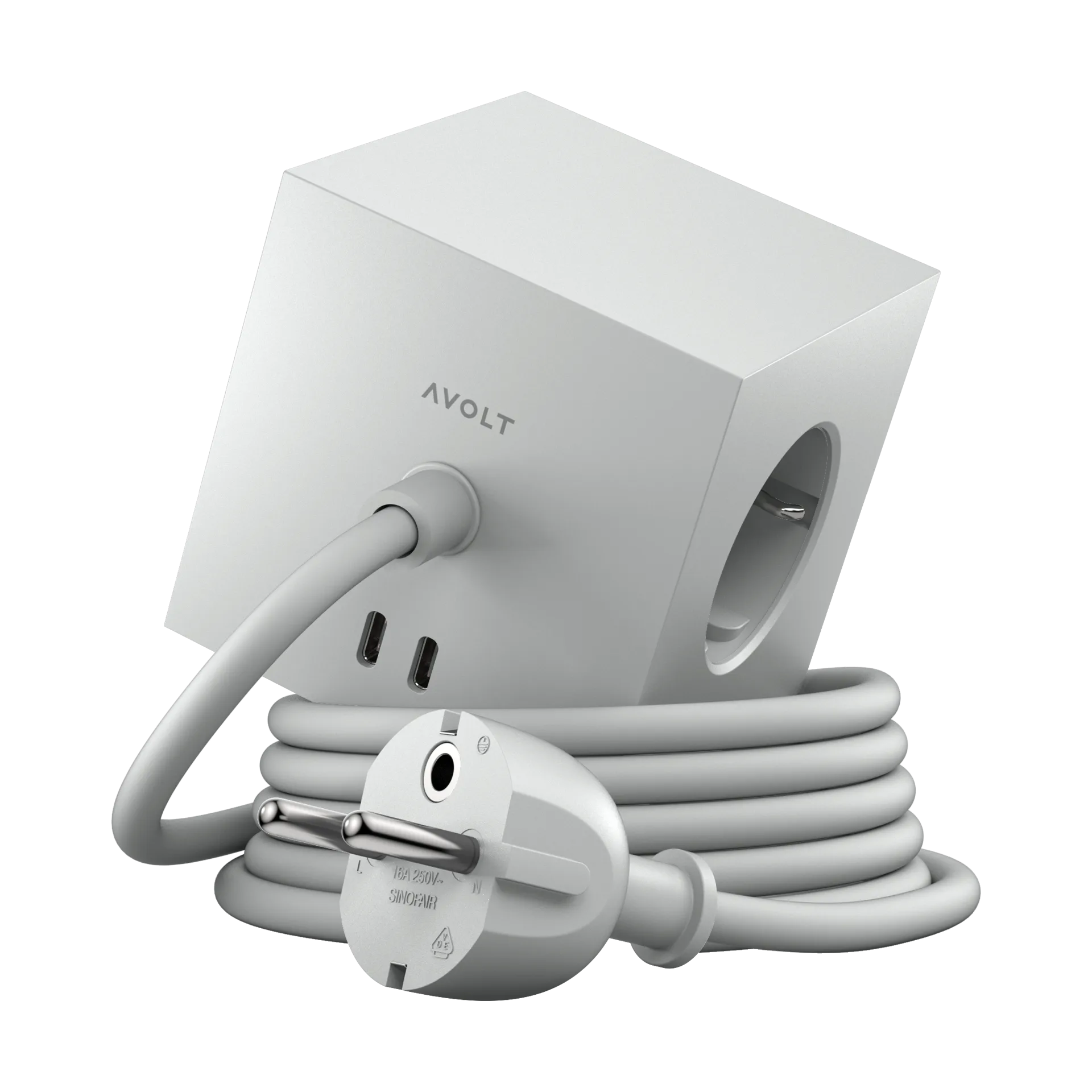 Square 1 presa a muro USB-C 30W 1,8 m, Gotland gray Avolt