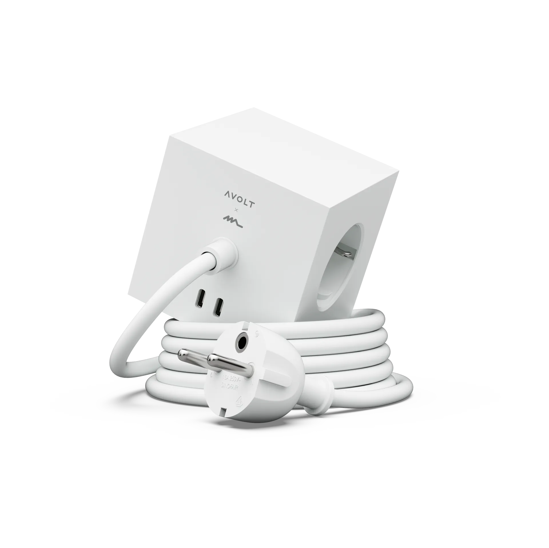 Square 1 presa a muro USB-C 30W 1,8 m, White Martinelli Luce edition Avolt