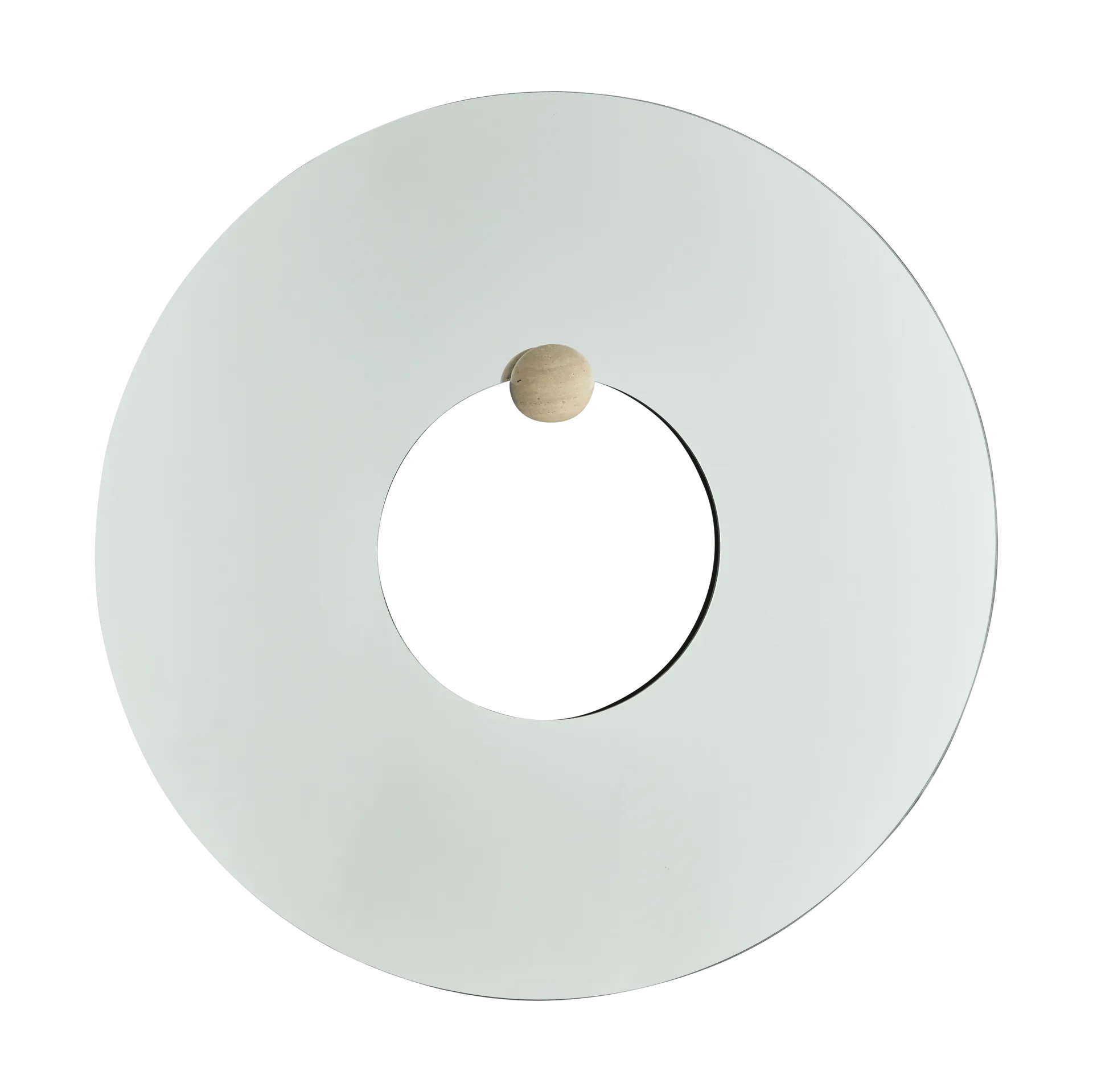 Specchio da parete Castellum Ø80 cm, Trasparente-travertino AYTM