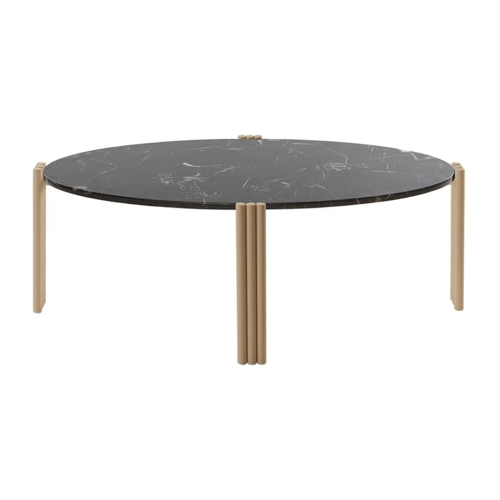 Tavolino da caffè ovale Tribus, 92,4x47,6x35 cm - Color sabbia tenue, nero - AYTM