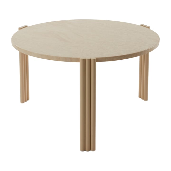 Tavolino da caffè Tribus, Ø 60 cm - Color sabbia tenue, bianco travertino - AYTM