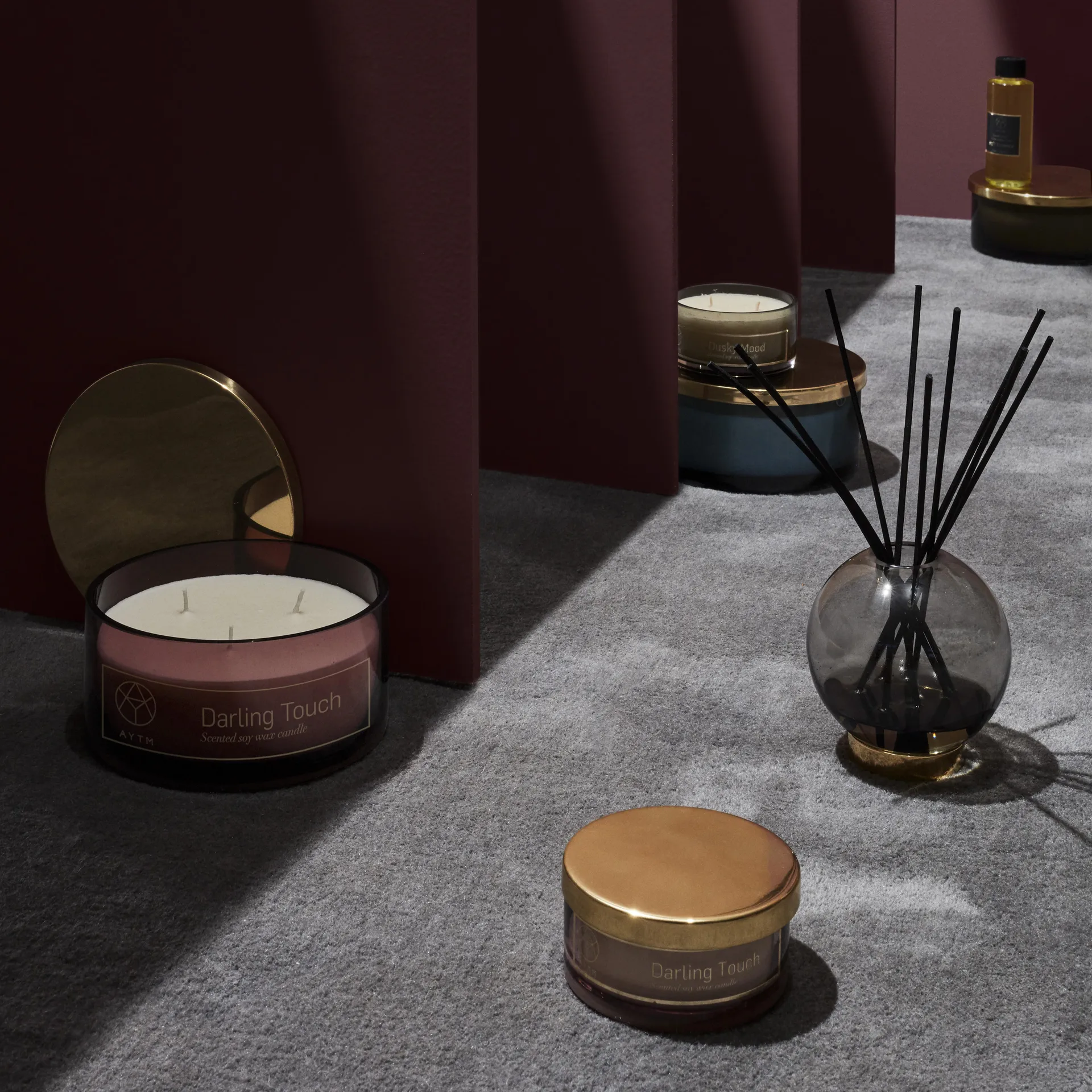 Vaso Globe piccolo, nero-ottone AYTM