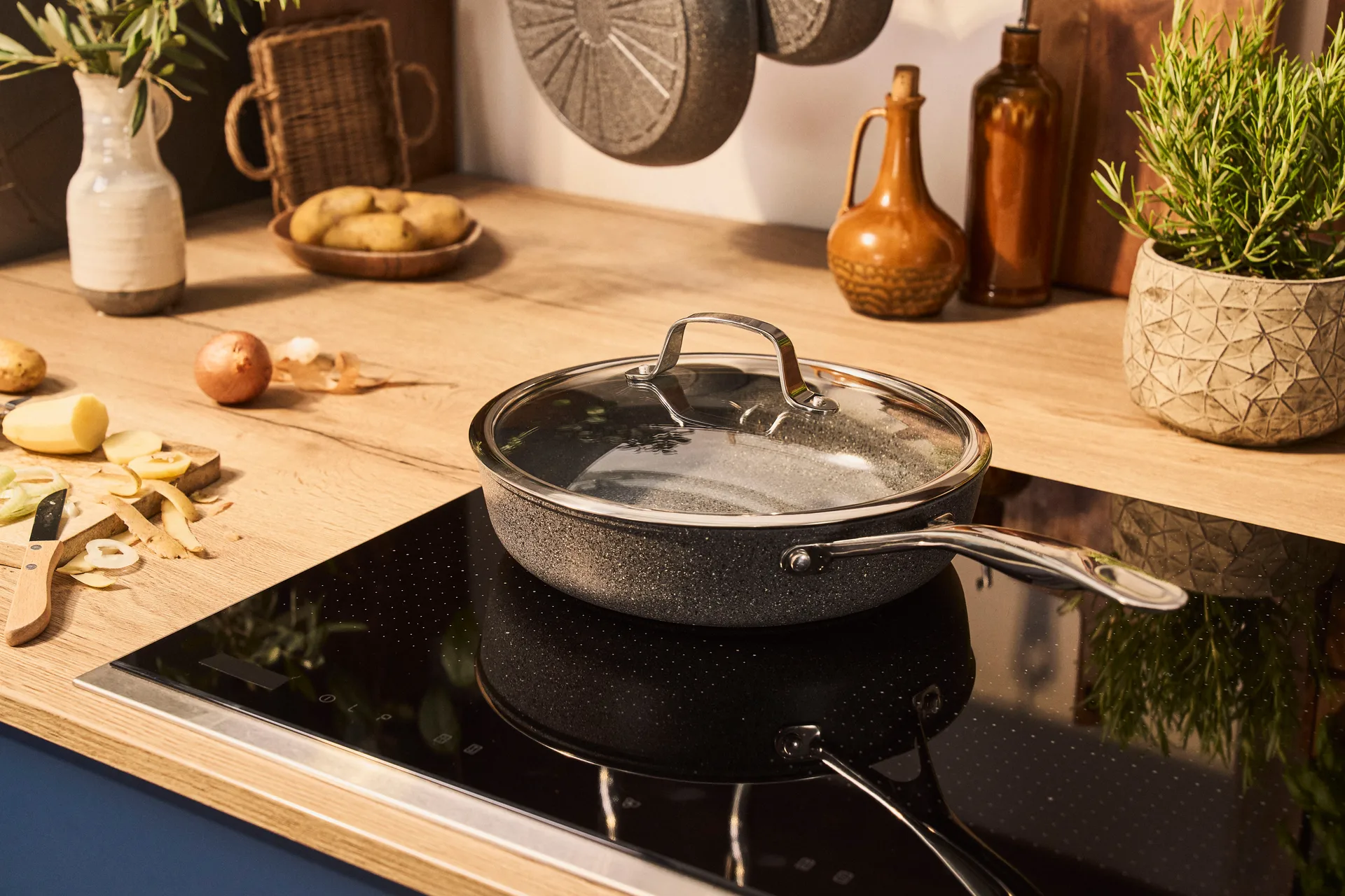 Casseruola con coperchio in vetro Salina Ceramic Granit, 28 cm Ballarini