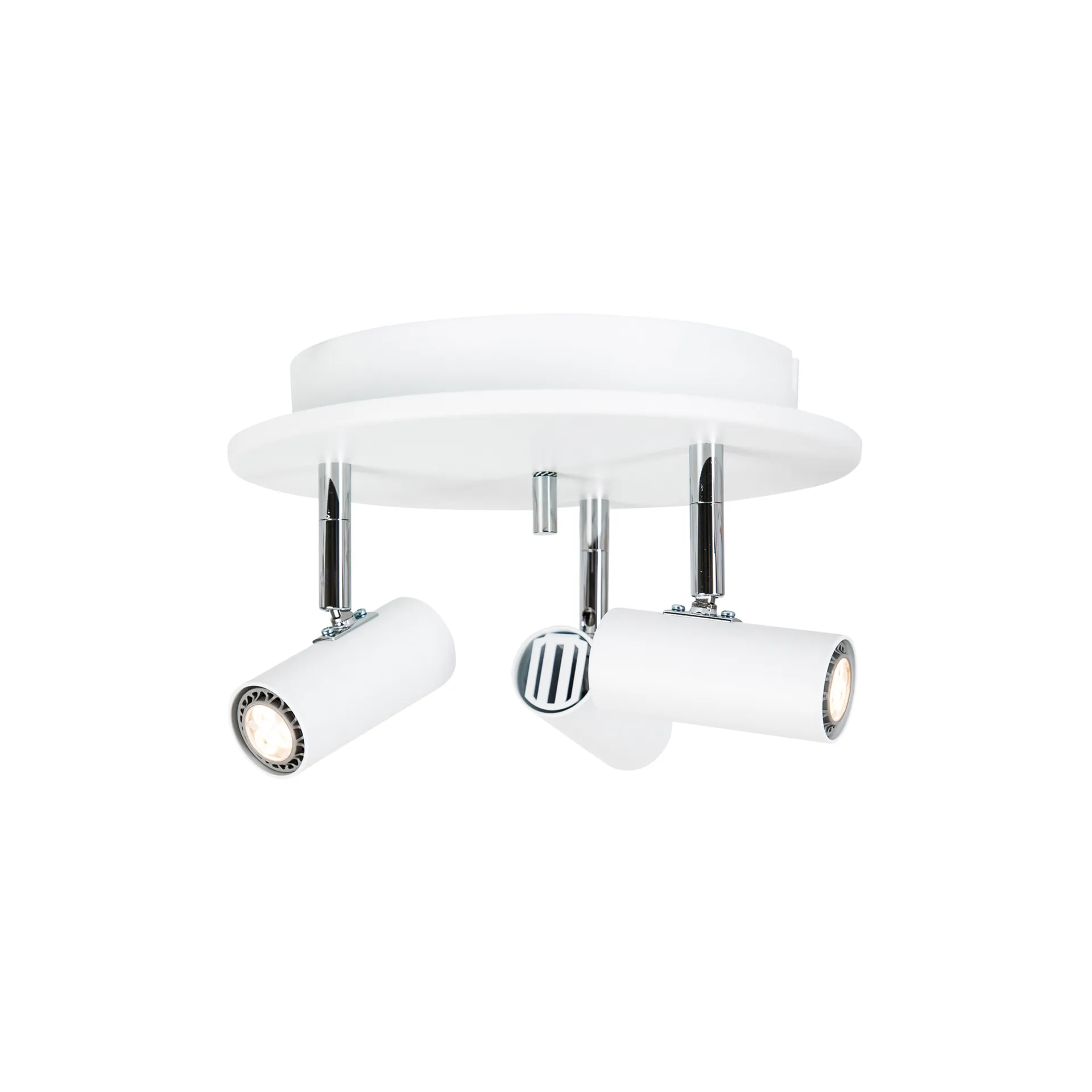 Faretto tondo da soffitto Cato 3, Bianco opaco Belid