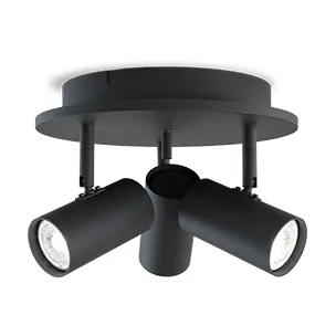 Faretto Tyson 3 luci Ø25 cm, Nero Belid