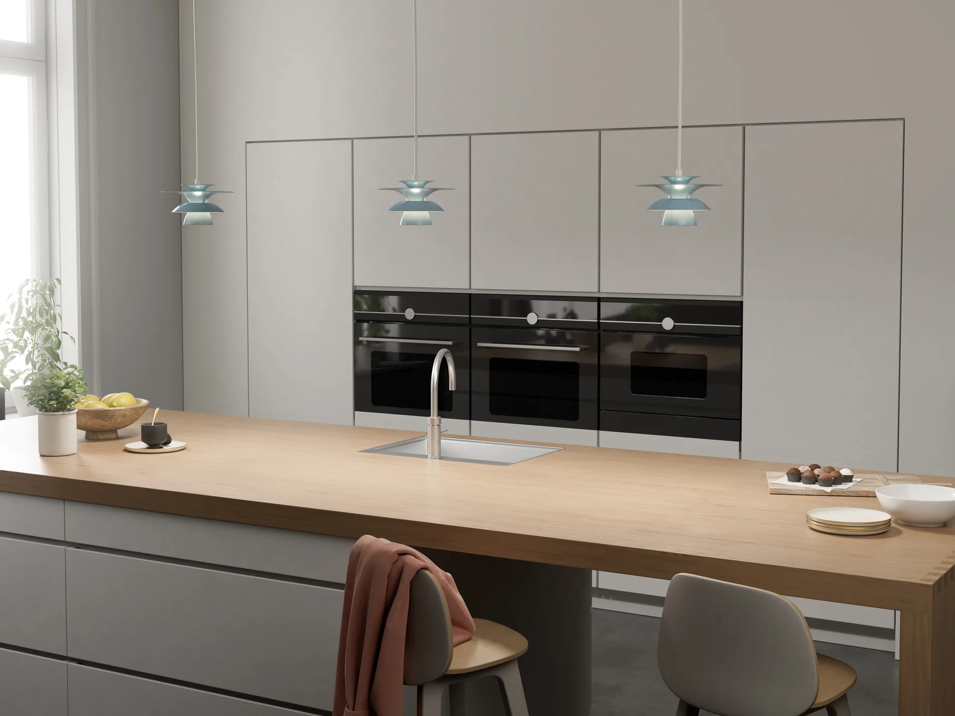 Lampada a sospensione Picasso Ø 18 cm, Blu ghiaccio Belid