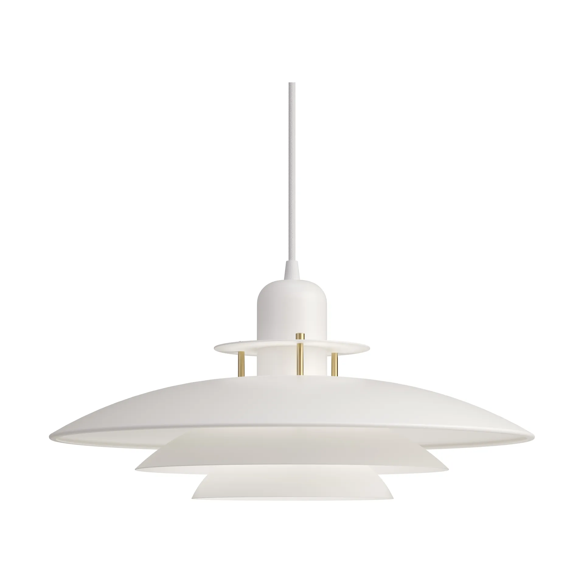 Lampada a sospensione Primus Ø43 cm, Bianco opaco-ottone Belid