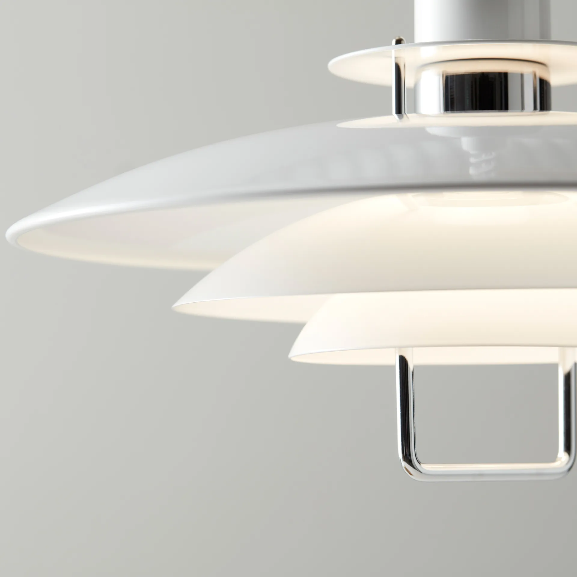 Lampada a sospensione Primus II Ø 43 cm, Bianco - cromo Belid