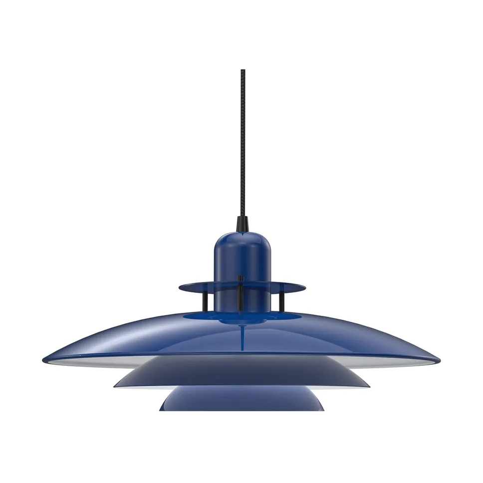 Lampada a sospensione Primus II Ø 43 cm, Blu profondo-nero opaco Belid