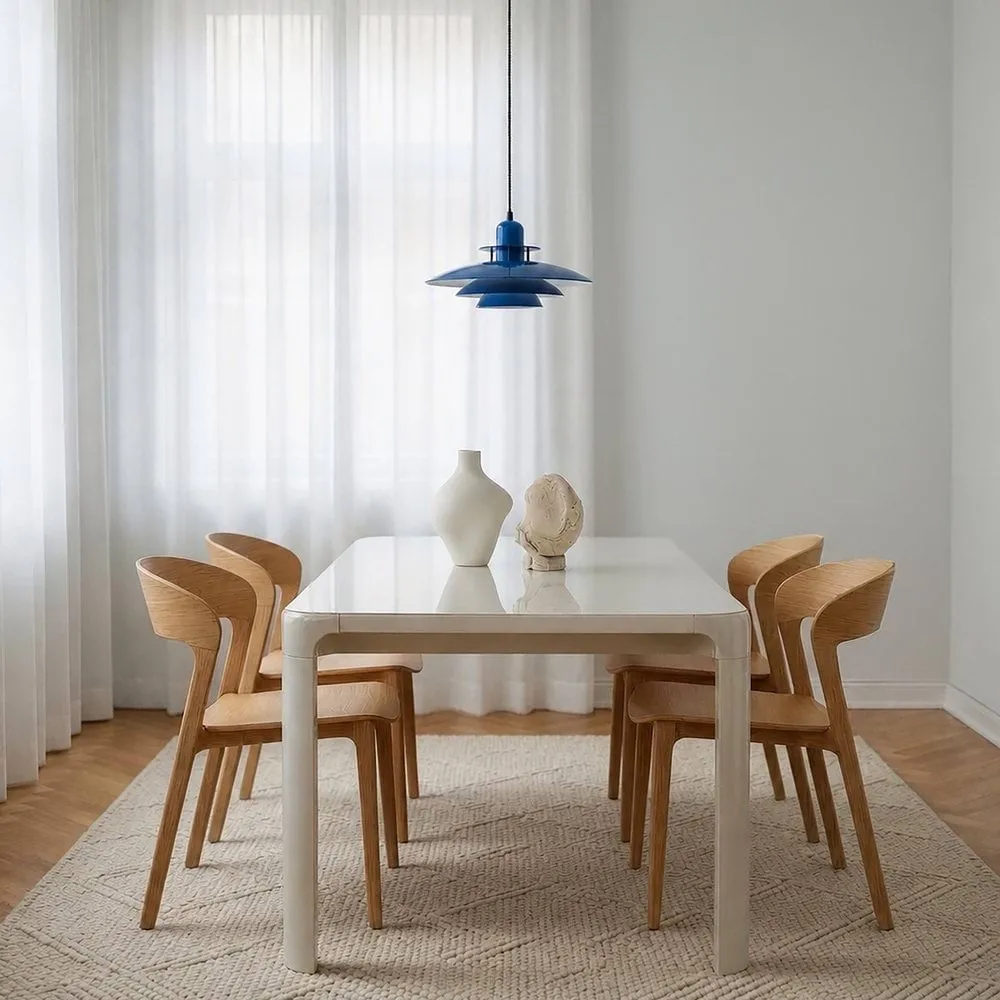 Lampada a sospensione Primus II Ø 43 cm, Blu profondo-nero opaco Belid