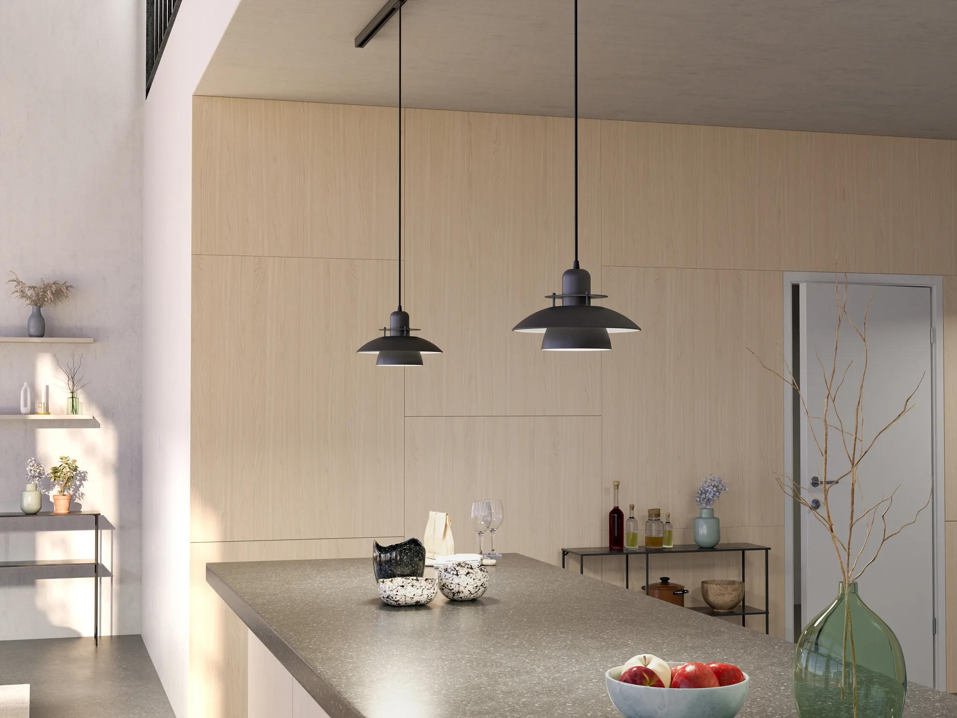 Lampada a sospensione Primus IV Ø28 cm, Nero opaco Belid