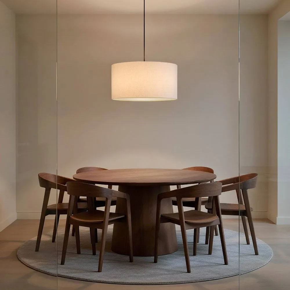 Lampada a sospensione Soft Ø 40 cm, Lino bianco-bronzo metallico, Ø60 cm Belid