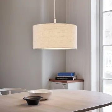 Lampada a sospensione Soft Ø 40 cm - Lino bianco-sabbia, Ø44 cm - Belid
