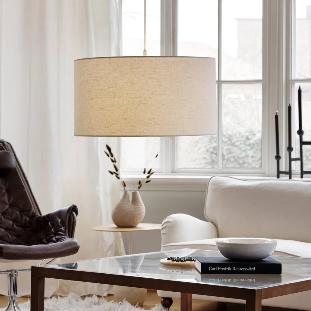 Lampada a sospensione Soft Ø 40 cm, Lino bianco-sabbia, Ø60 cm Belid