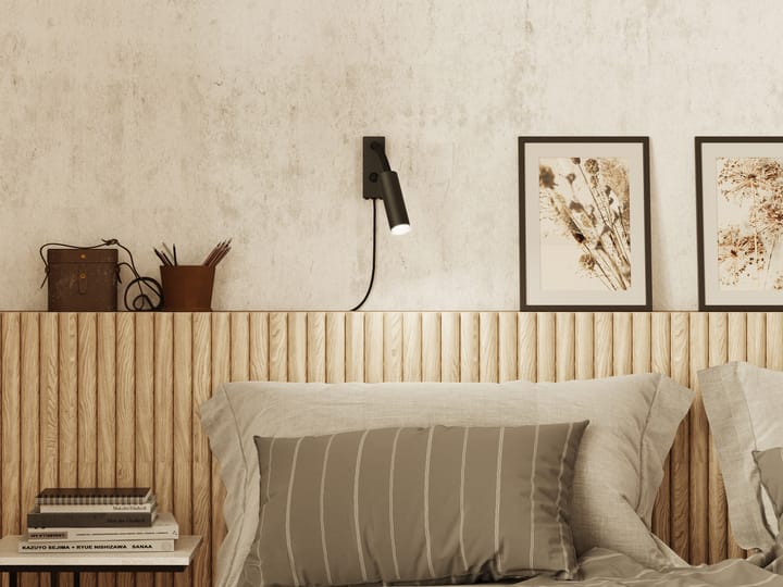 Lampada da parete Cato Slim braccio flessibile, Nero opaco Belid