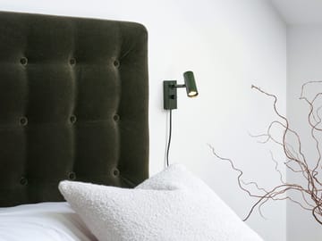 Lampada da parete Catone - Blank verde foresta-Nero opaco - Belid