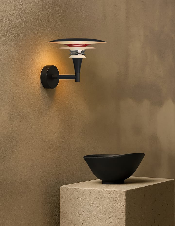 Lampada da parete Diablo Ø20 cm, Nero opaco-rosso lucido Belid