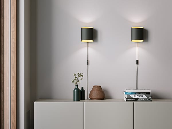 Lampada da parete Sinne, Struttura nera-ottone Belid
