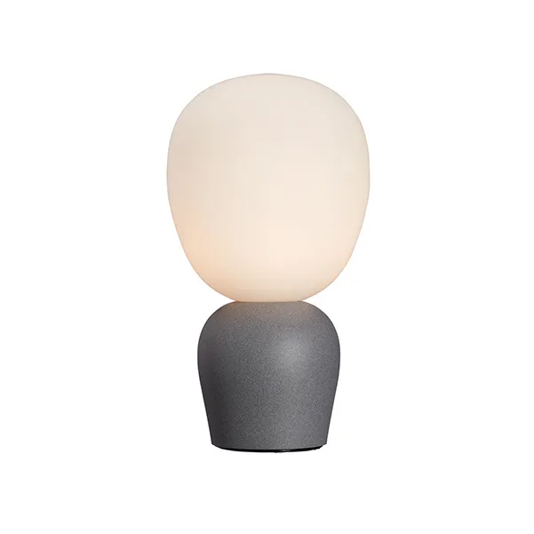 Lampada da tavolo Buddy in vetro opalino, concrete (grigio) Belid