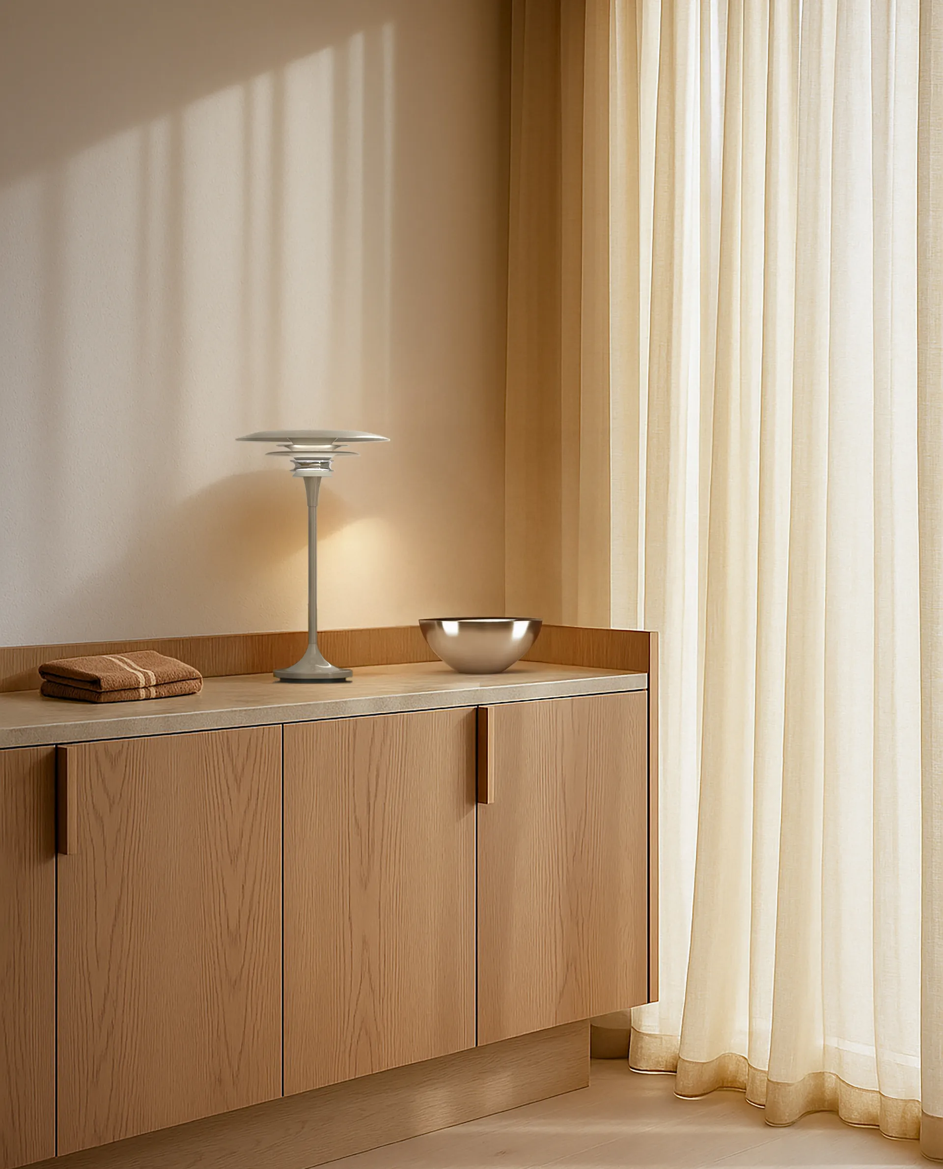 Lampada da tavolo Diablo Ø 30 cm, Soft greige Belid