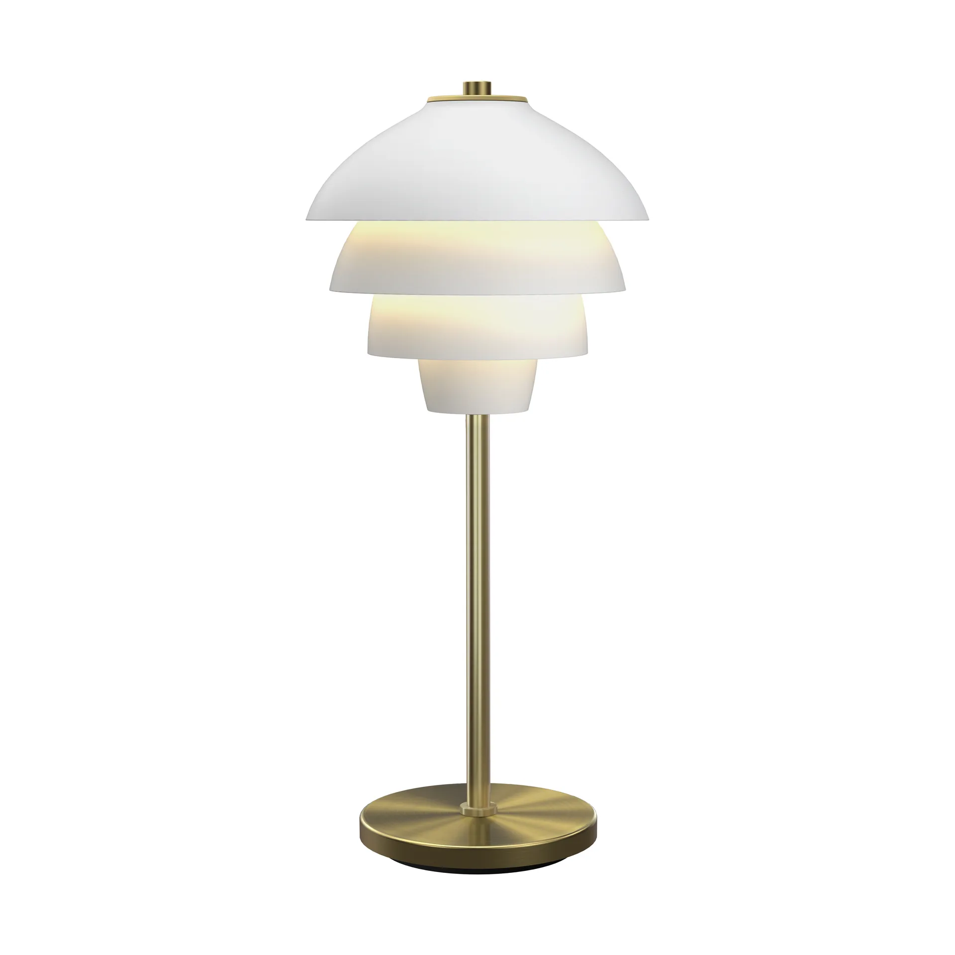 Lampada da tavolo Valencia 41 cm, Bianco opaco-ottone Belid