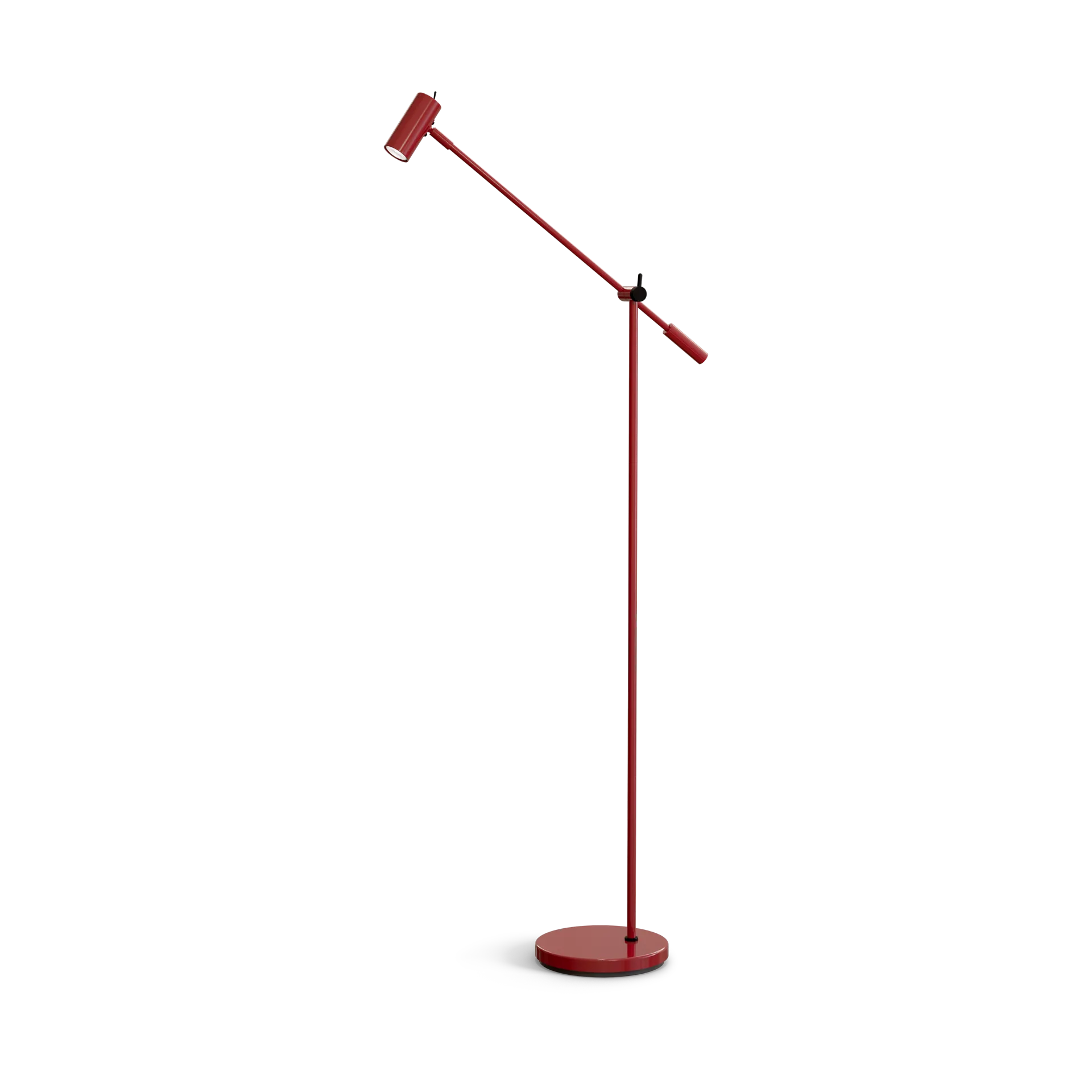 Lampada da terra Cato 134 cm, Rosso rubino lucido-nero opaco Belid
