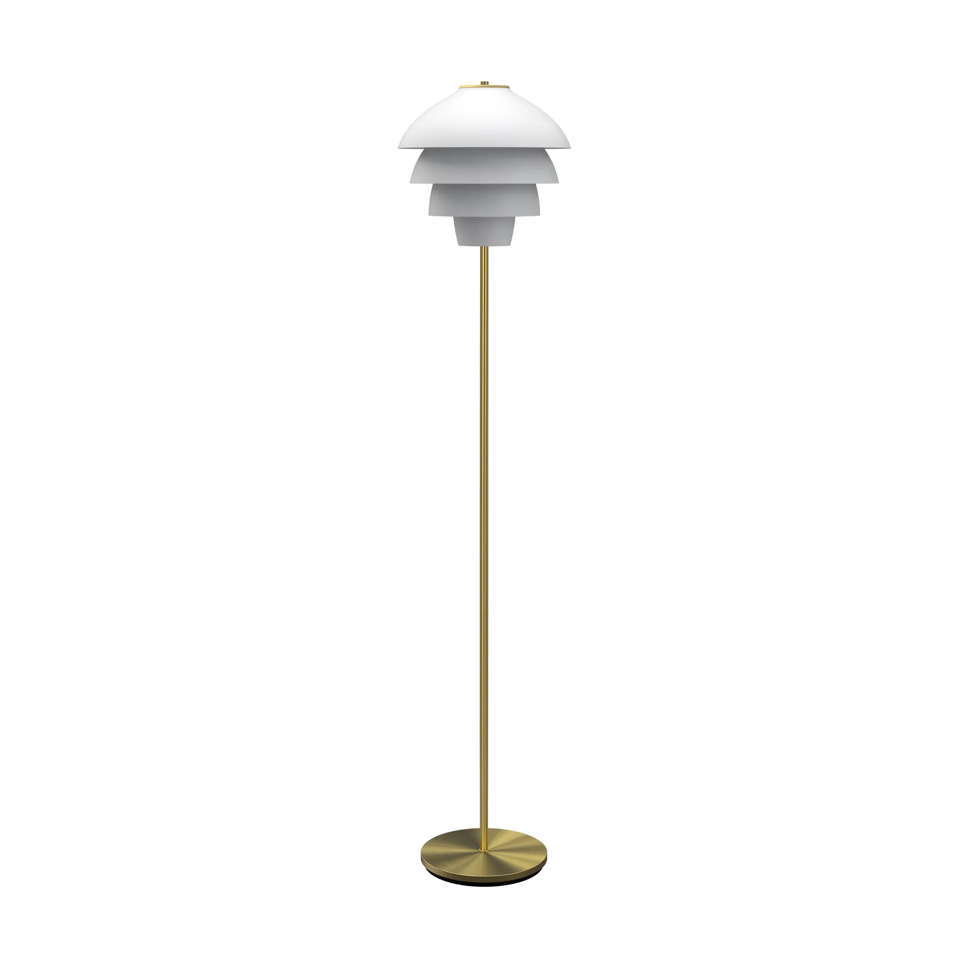 Lampada da terra Valencia 150 cm, Bianco opaco-ottone Belid