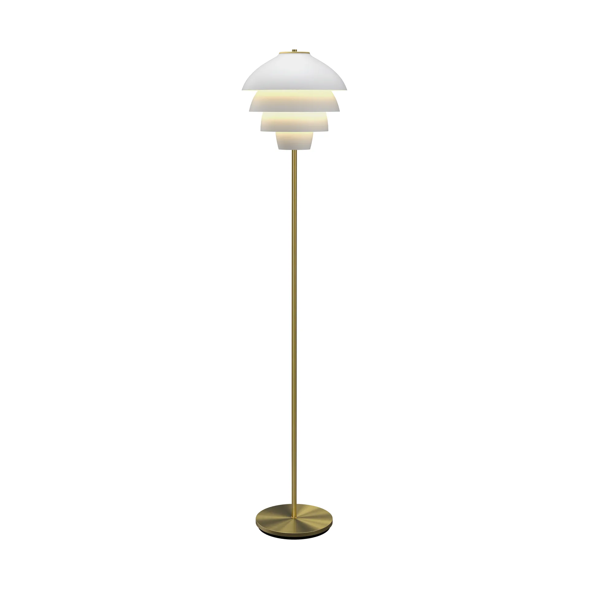 Lampada da terra Valencia 150 cm, Bianco opaco-ottone Belid