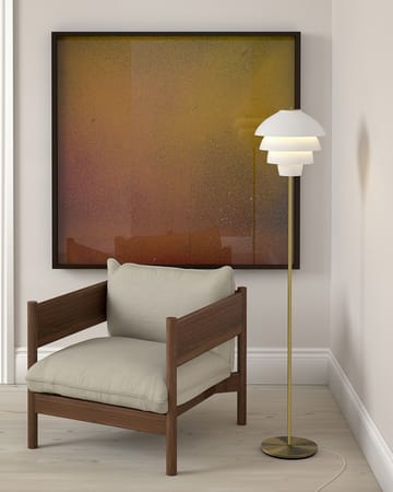 Lampada da terra Valencia 150 cm - Bianco opaco-ottone - Belid