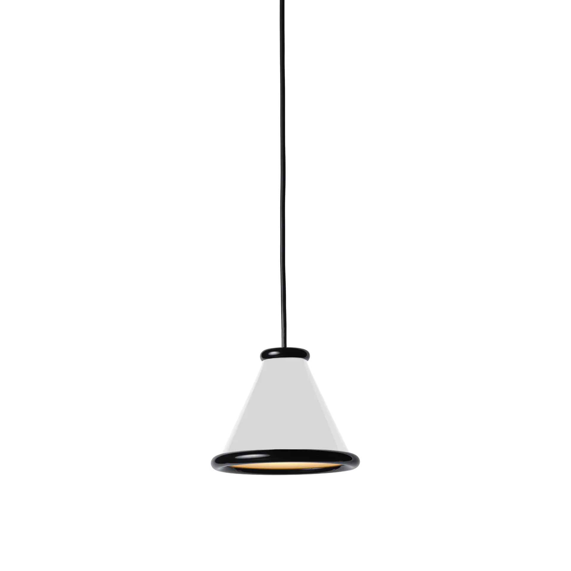 Lampadario Belle Ø15 cm, Bianco lucido-nero lucido Belid