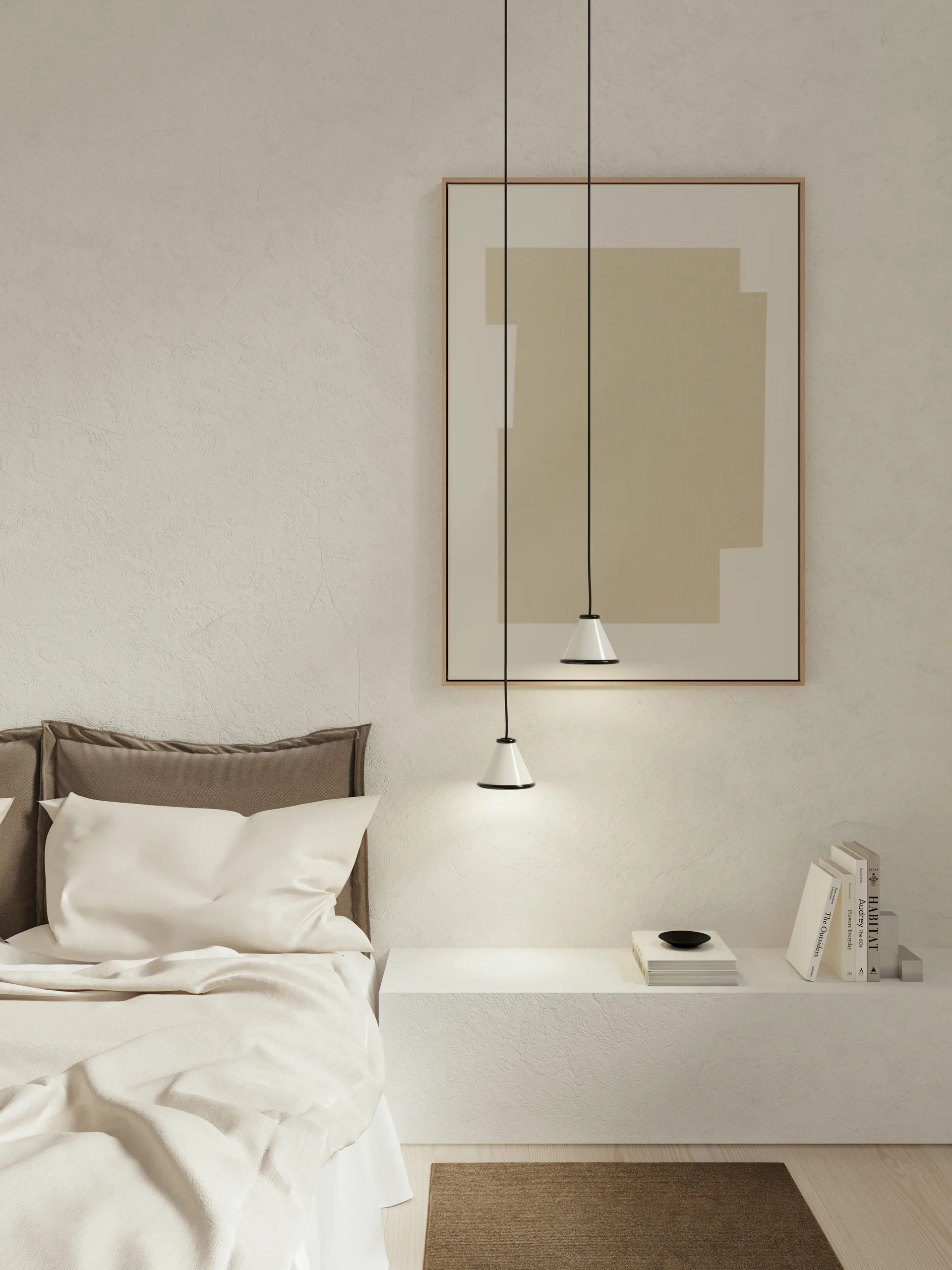 Lampadario Belle Ø15 cm, Bianco lucido-nero lucido Belid