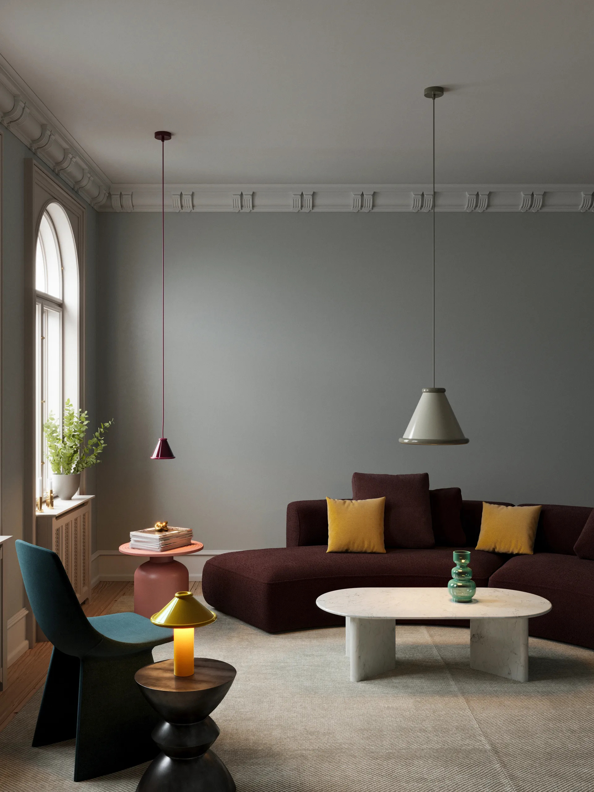 Lampadario Belle Ø15 cm, Wine red-red violet Belid