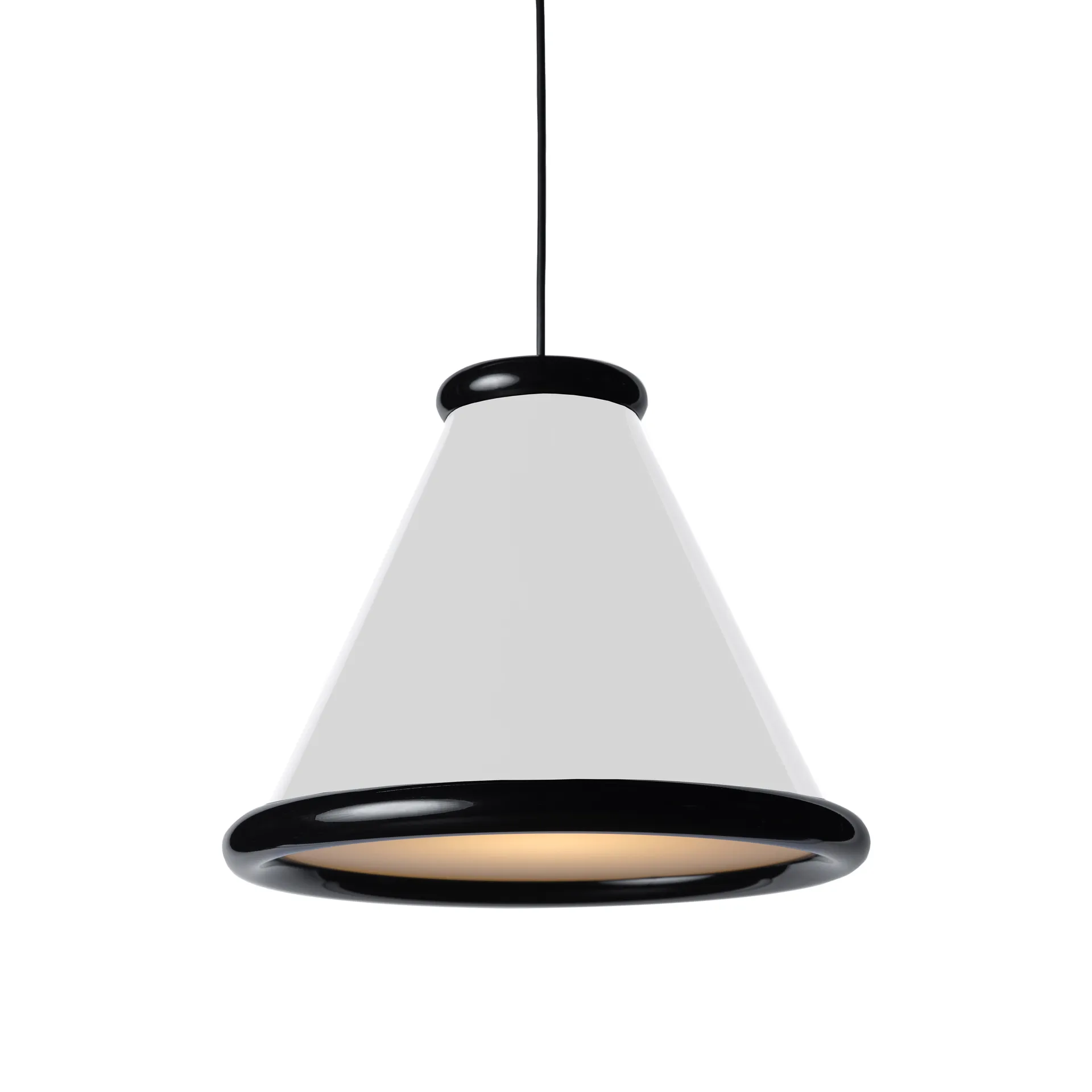 Lampadario Belle Ø36 cm, Bianco lucido-nero lucido Belid