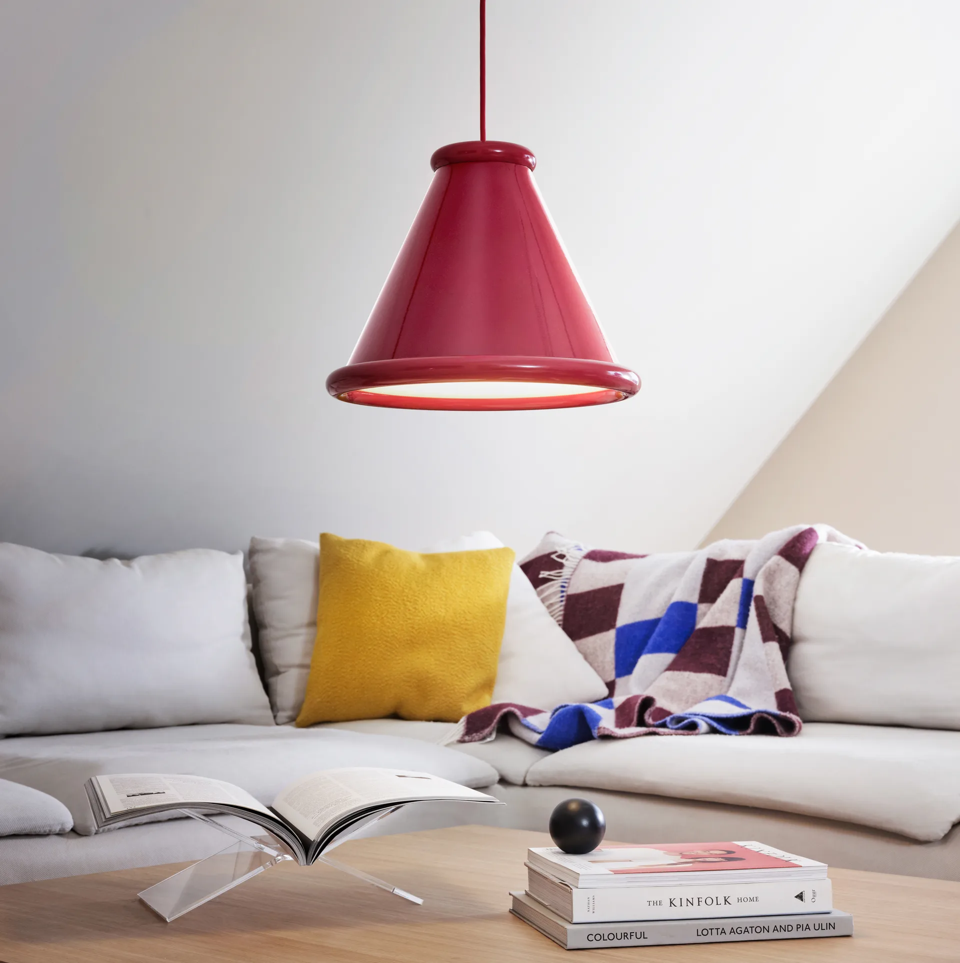 Lampadario Belle Ø36 cm, Rosso violaceo Belid