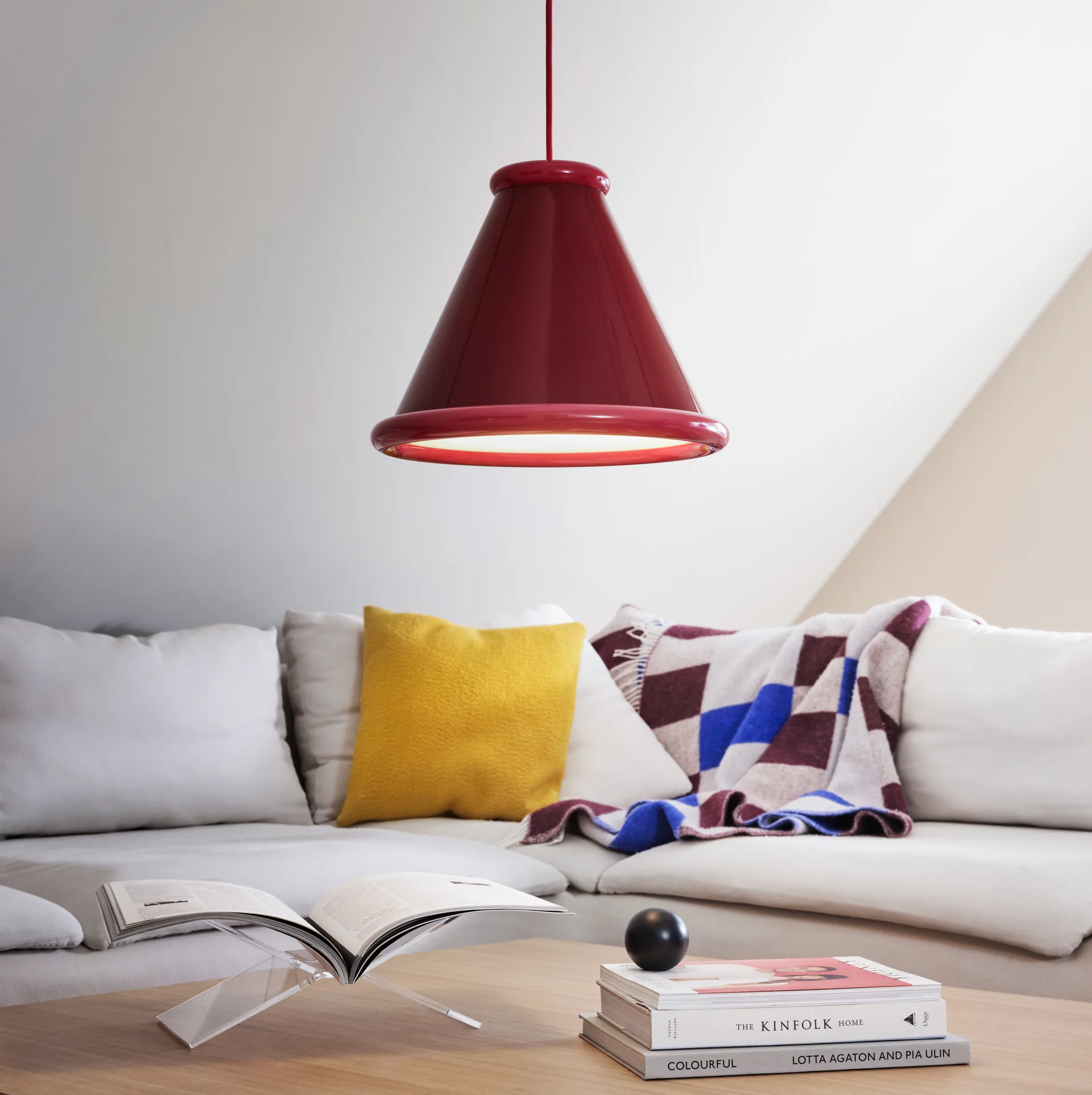 Lampadario Belle Ø36 cm, Wine red-red violet Belid