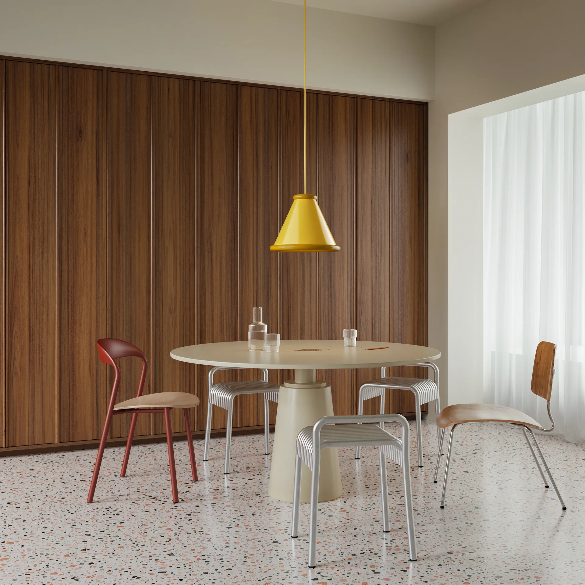 Lampadario Belle Ø36 cm, Zink giallo-honey yellow Belid