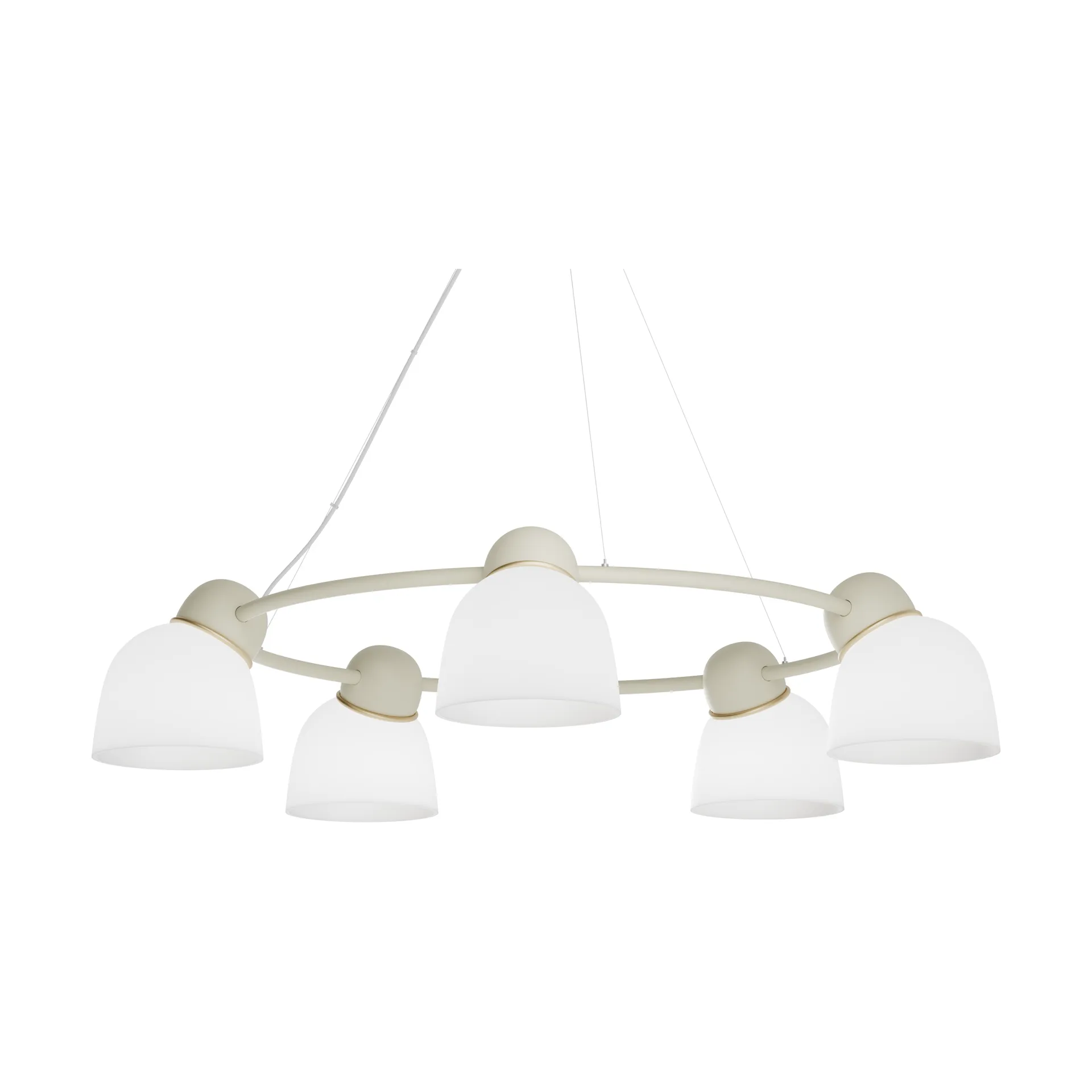 Lampadario Bird Ø95,3 cm, Sabbia-ottone-vetro opale Belid